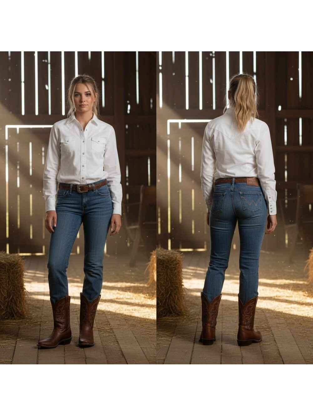 1793 - Wrangler Q-Baby 3/4 Bootcut Jeans Size 3/4 x 34